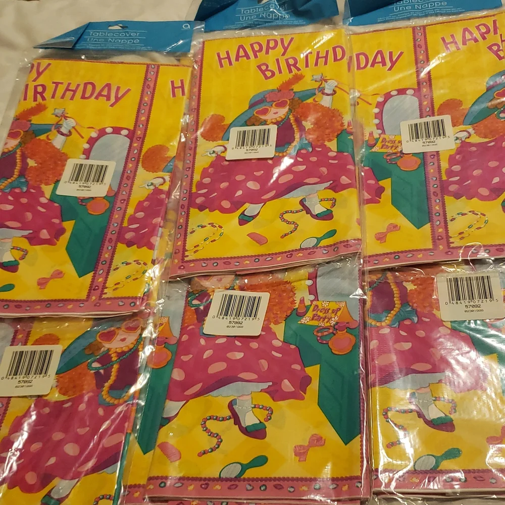 6 paper table cloths happy birthday for girl